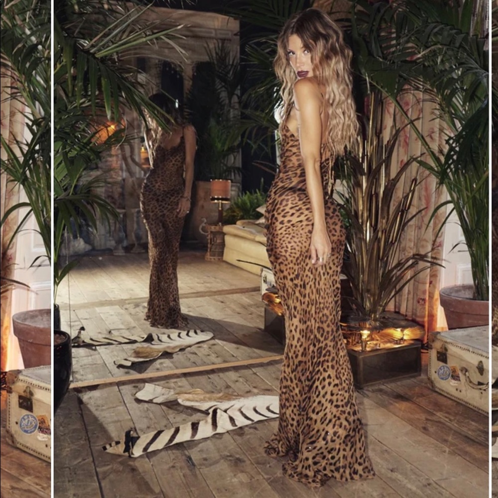 Sheer Leopard Print Maxi Dress NWT! - Picture 2 of 11